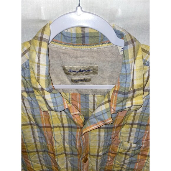 Tommy Bahama Men’s Camp Shirt Size XL Multicolor Striped Silk Island Cruise - Picture 3 of 12